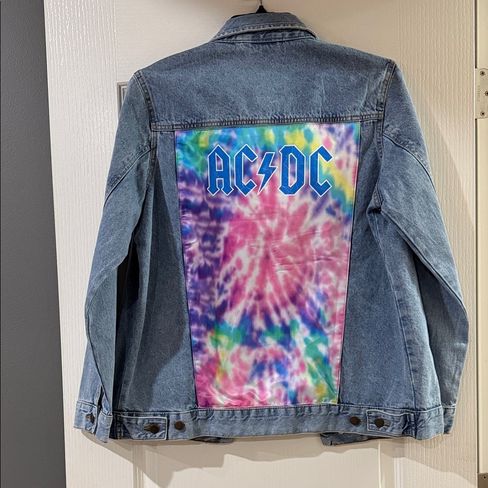ACDC Tie Dye‎ Denim Jacket Size Small